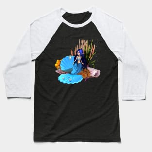 Little mermaid in the deep ocean Baseball T-Shirt